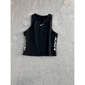 Nike Pro Dri Fit Black Cropped‎ Tank Top Womens Size XS